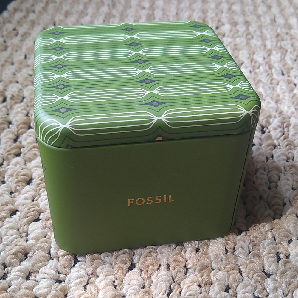 Fossil Green Tin Watch Gift Box